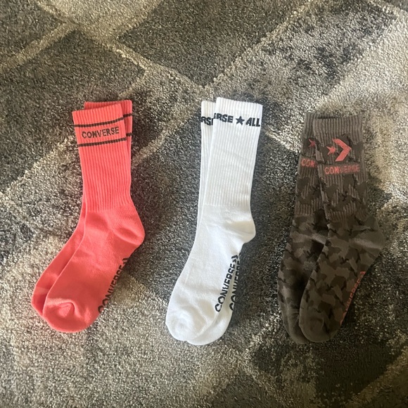 NWOT Converse Unisex Socks - Orange, White, and Brown Camouflage - Picture 1 of 1